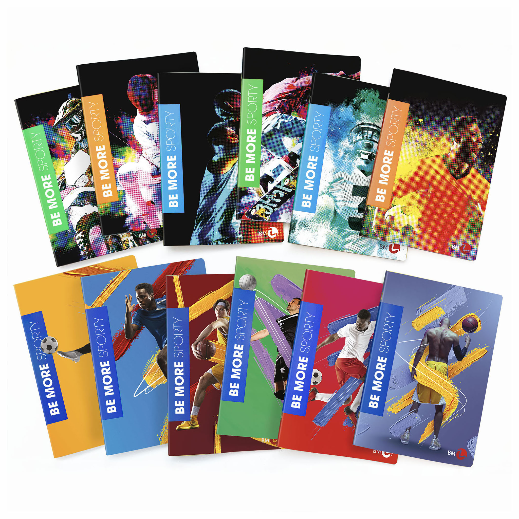A4 maxi notebooks BE MORE SPORTY 100 gram- 10 assorted pieces