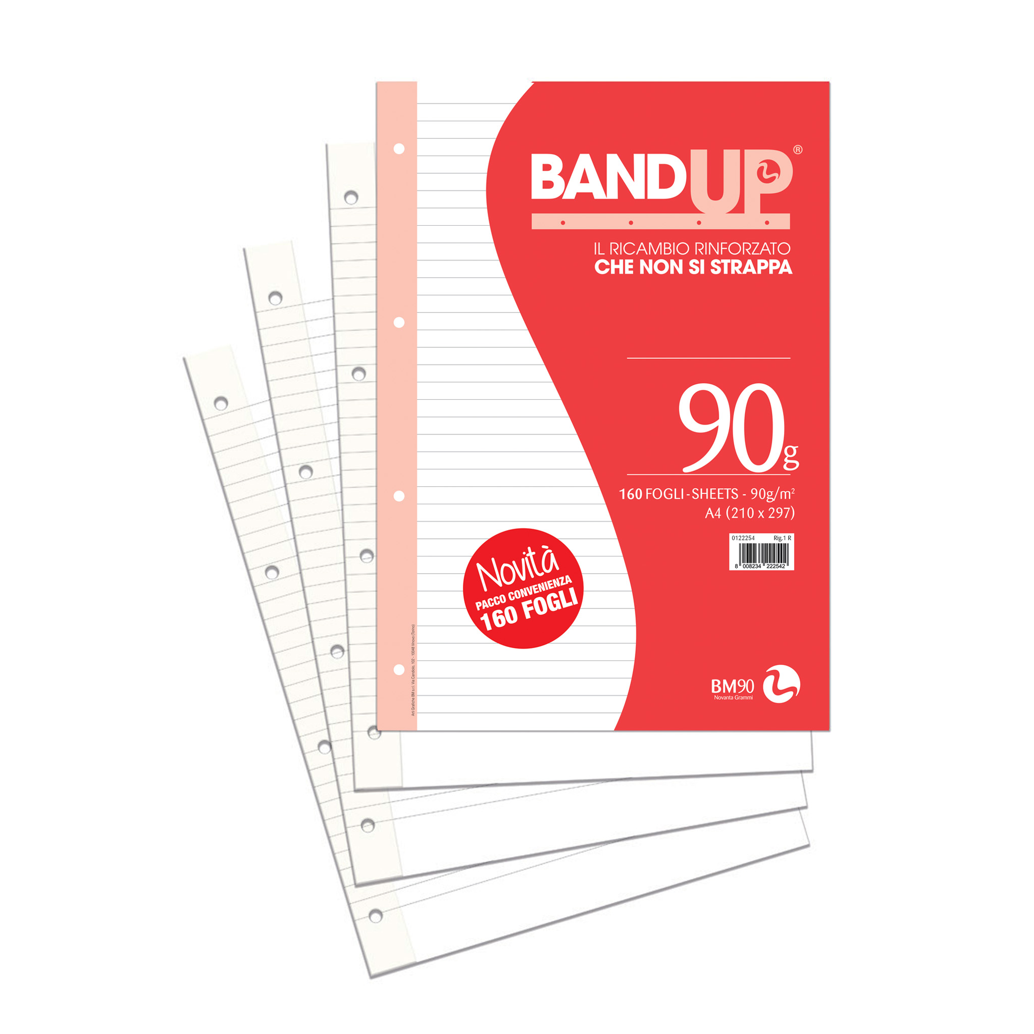 A4 reinforced loose leaf BANDUP 90 grams super saver - 160 sheets