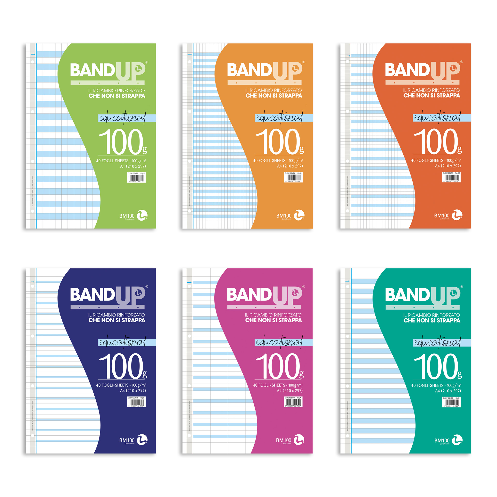 A4 reinforced BANDUP educational 100 grams - 40 sheets