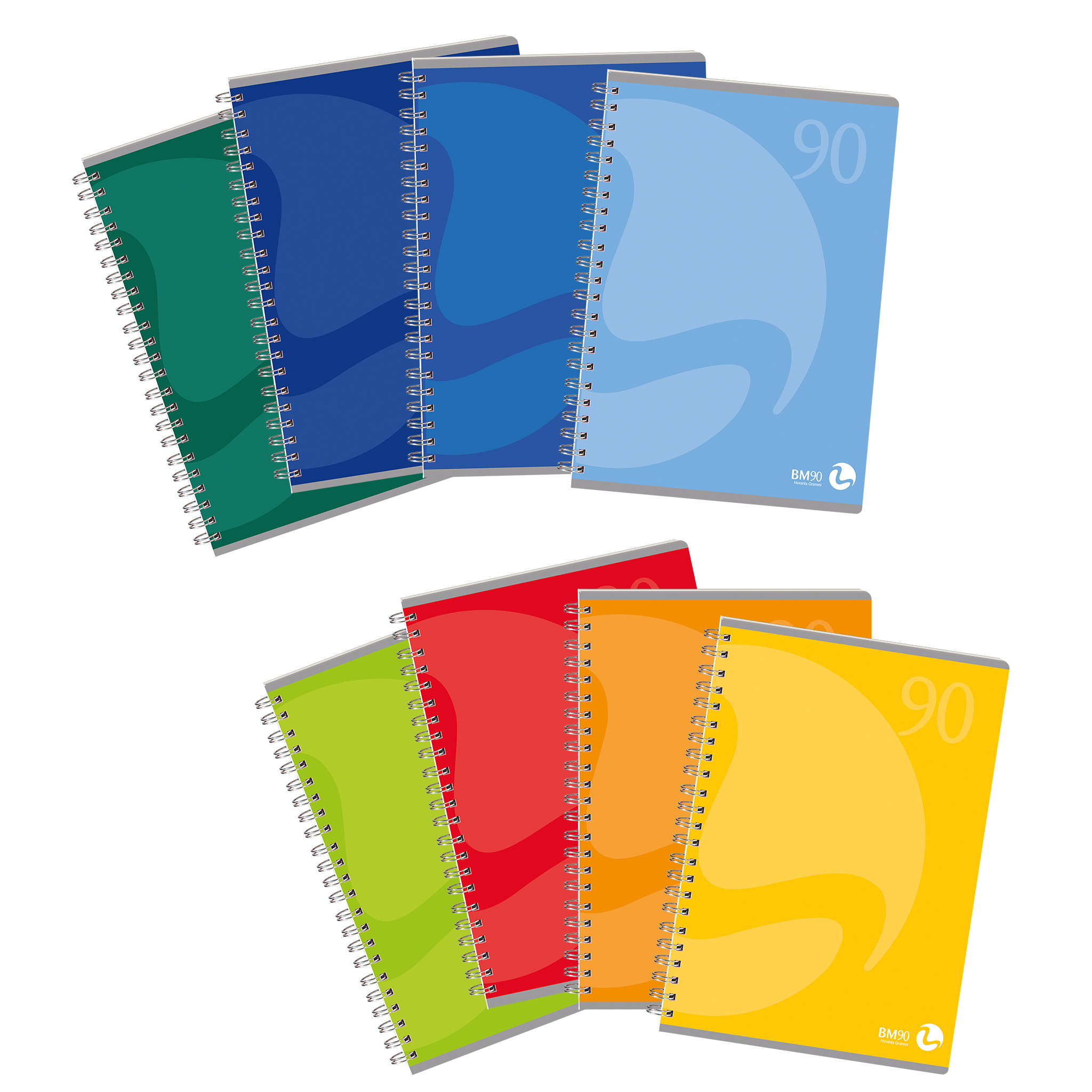 A5 spiral-bound, not punched - 5 assorted pieces