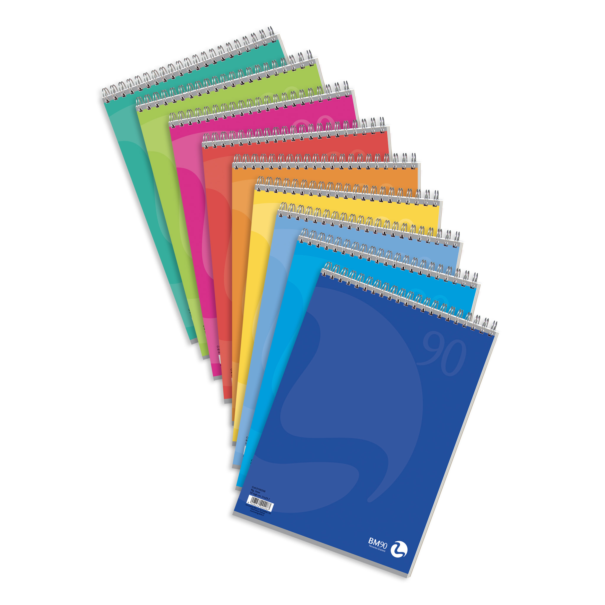 A4 spiral-bound short side - 5 assorted pieces