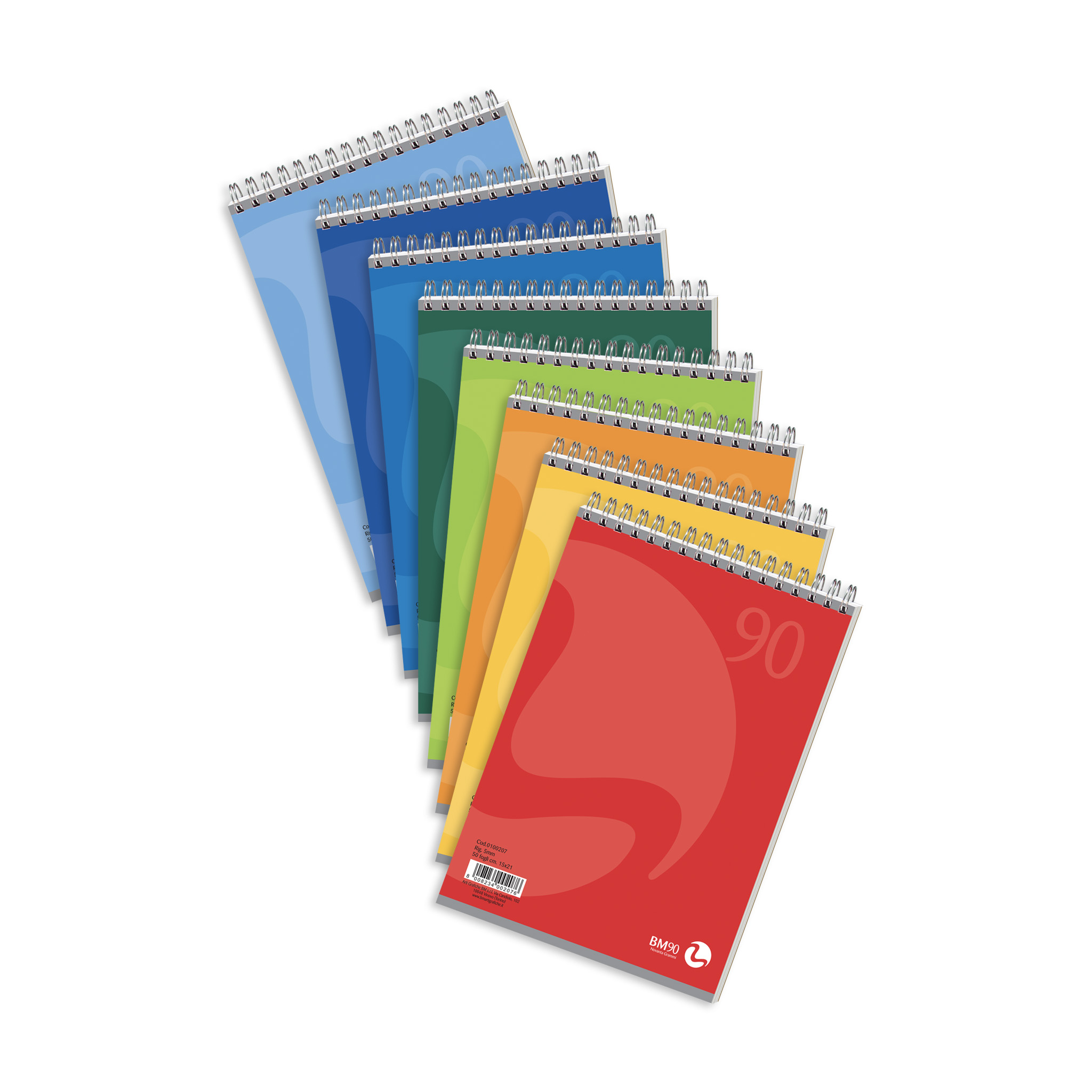 A5 spiral-bound short side - 5 assorted pieces