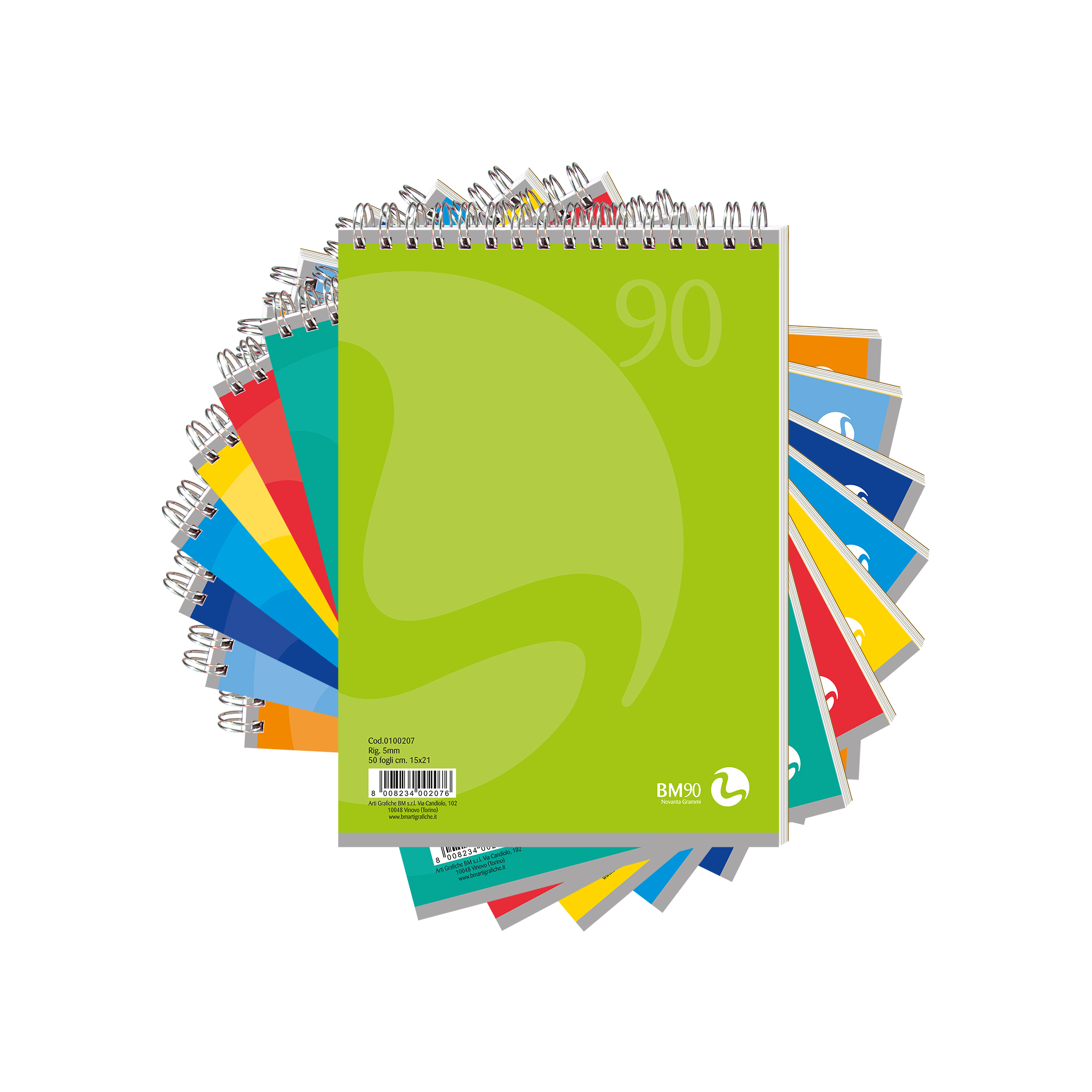 A5 spiral-bound short side - 5 assorted pieces