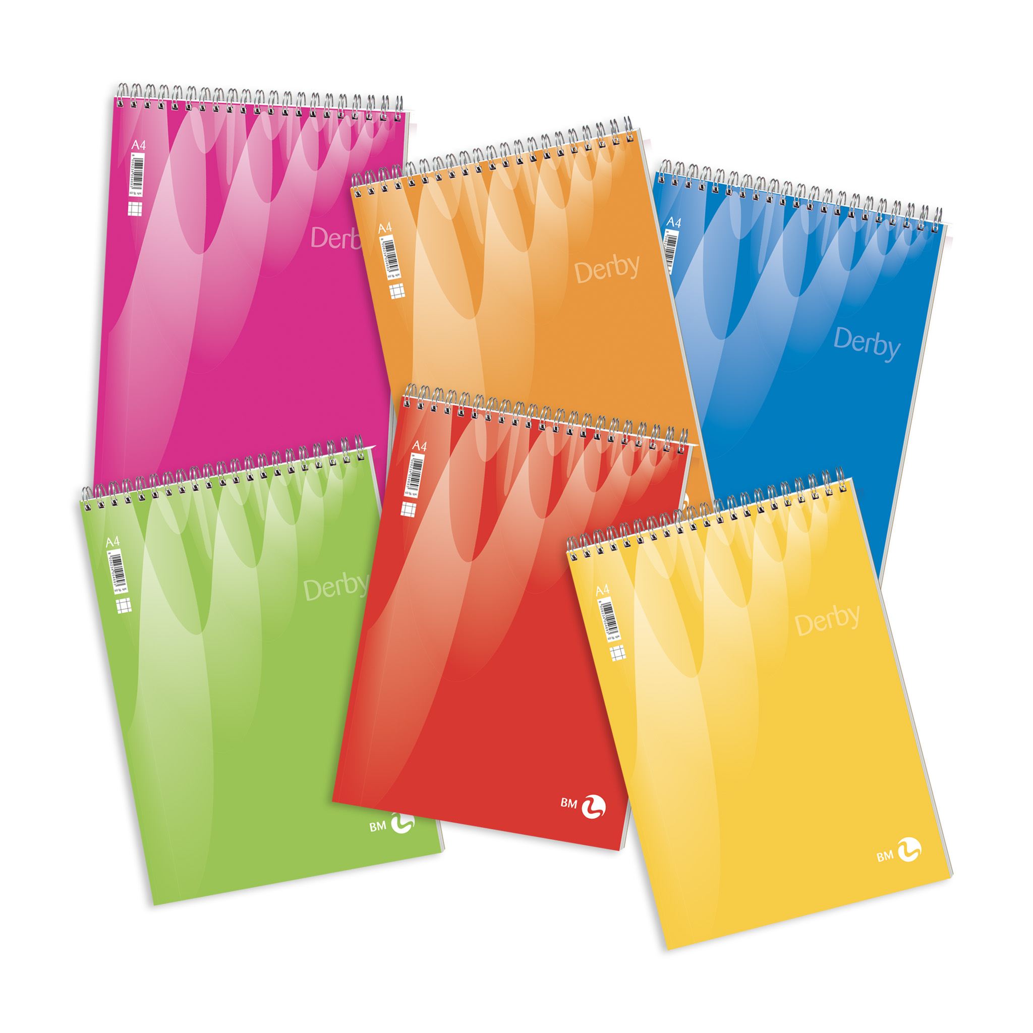 A4 spiral-bound short side derby - 5 assorted pieces