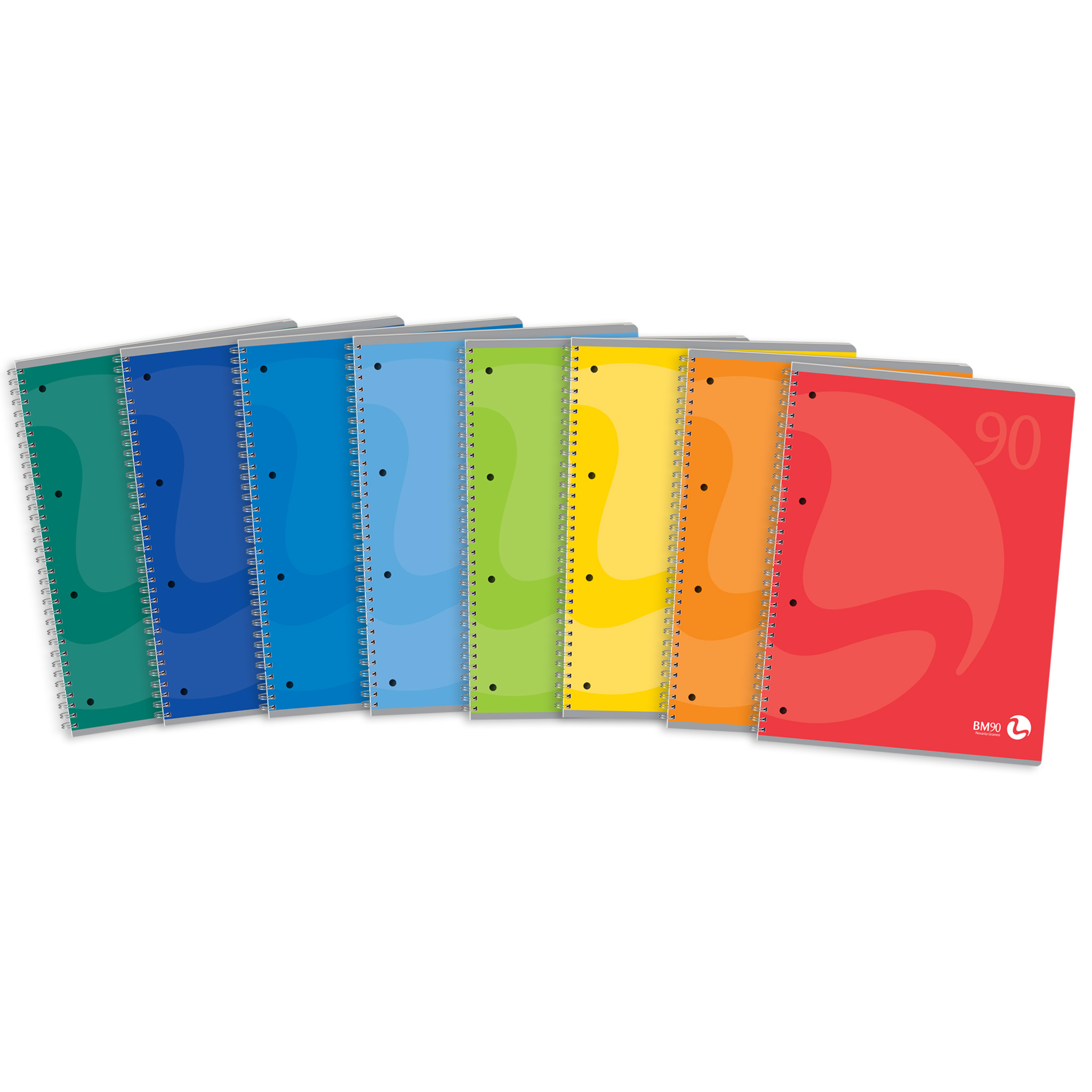 A4 spiral-bound punched with microperforations (60 sheets) - 5 assorted pieces
