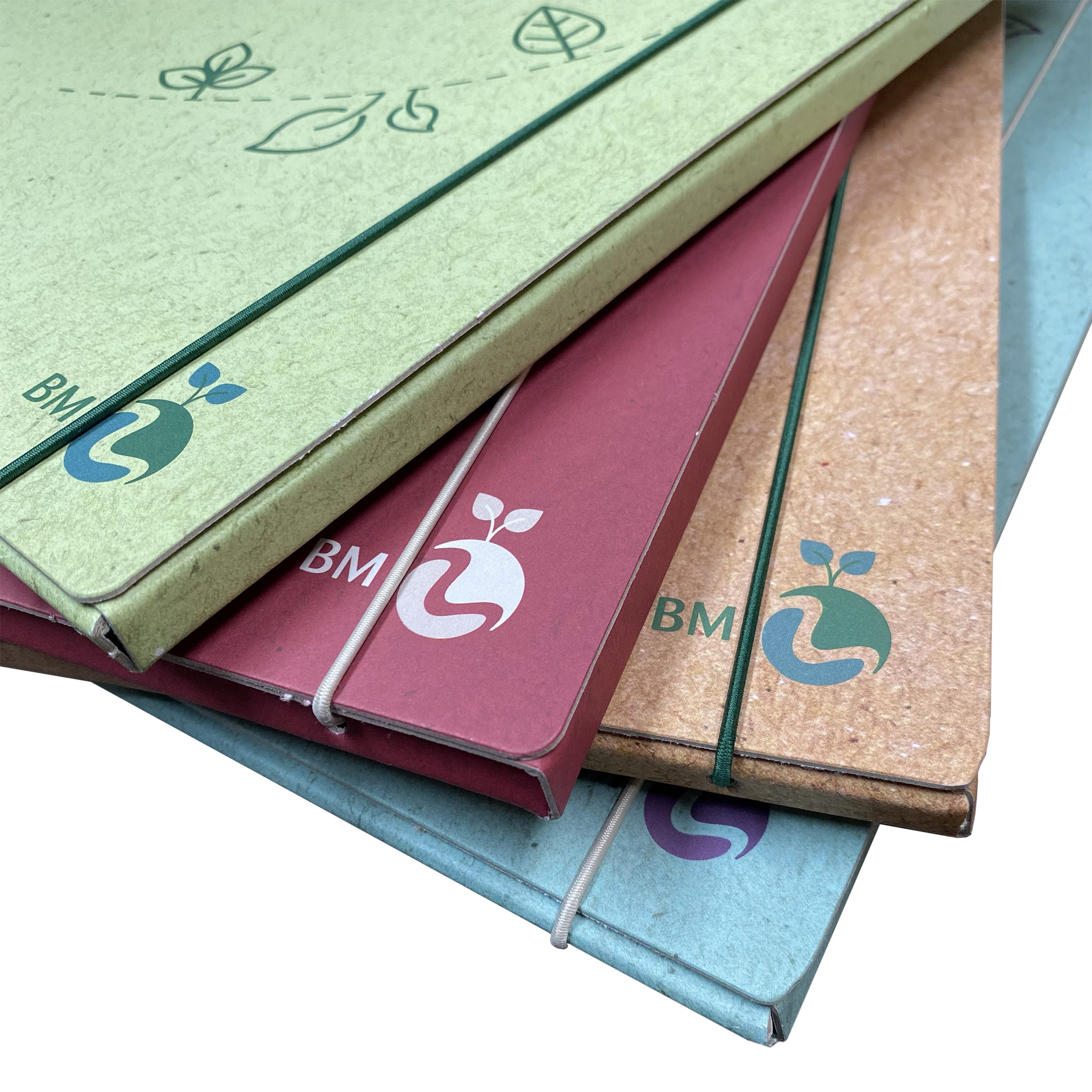 3-flap folders eco-friendly 1cm back with elastic band BE MORE PLANET - 5 assort