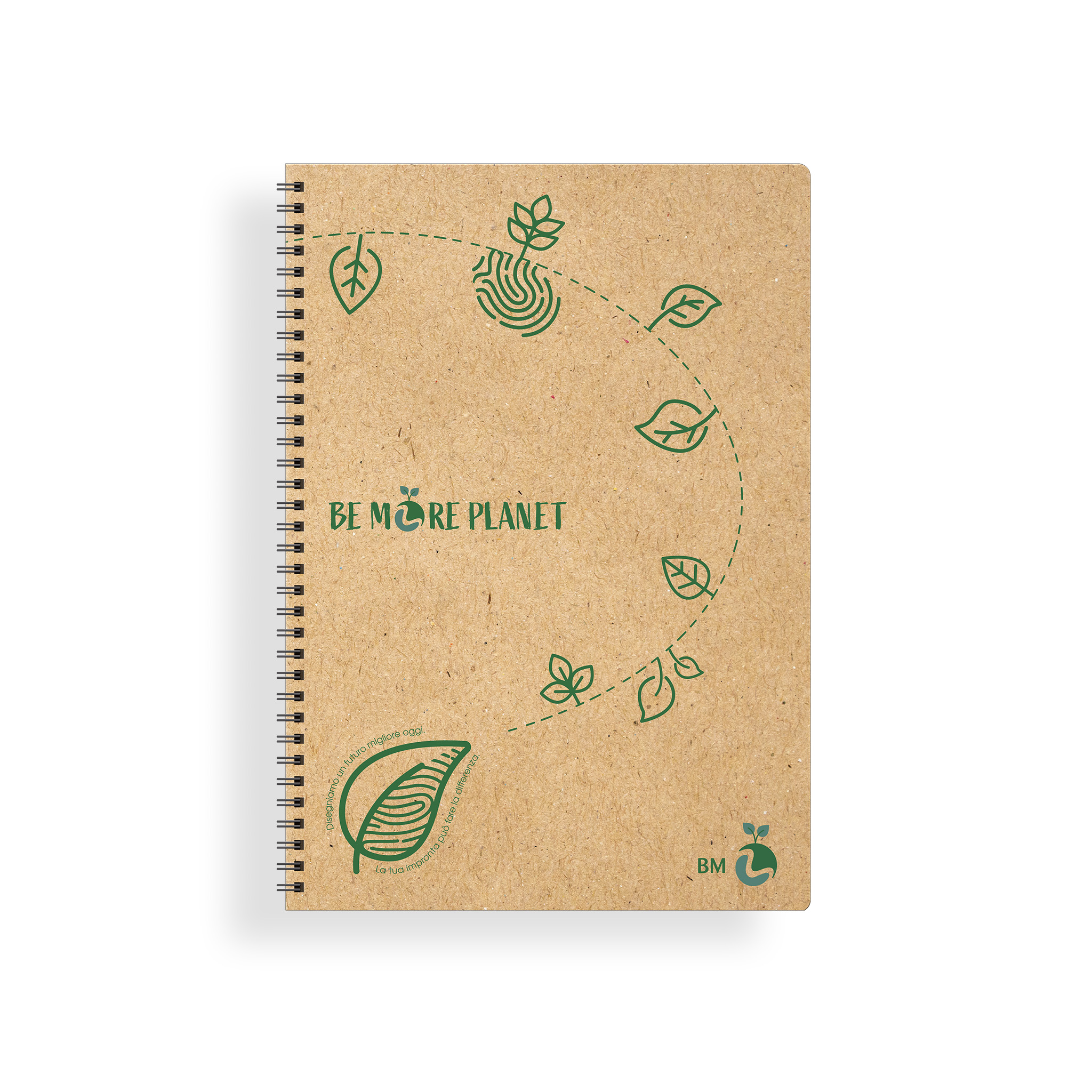 A4 spiral-bound eco-friendly BE MORE PLANET - 5 assorted pieces
