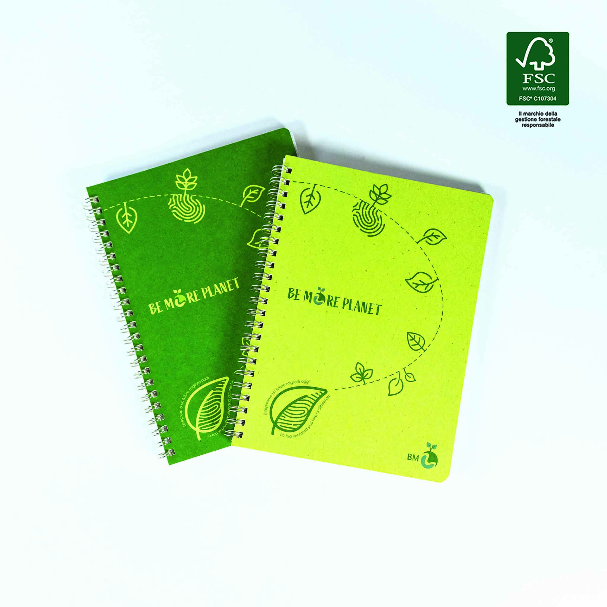 A5 spiral-bound eco-friendly BE MORE PLANET - 5 assorted pieces