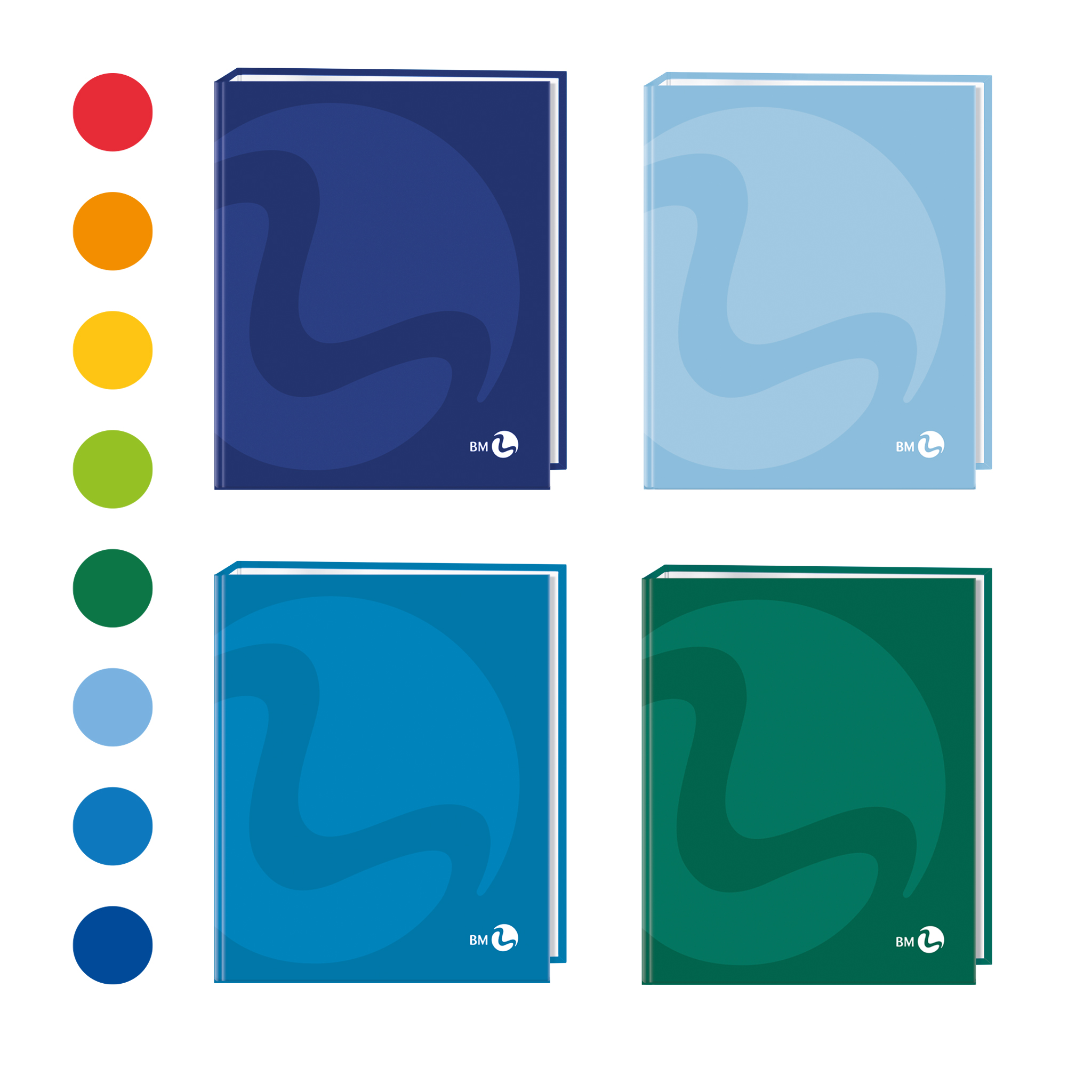 A4 colour ring binders - 5 assorted pieces