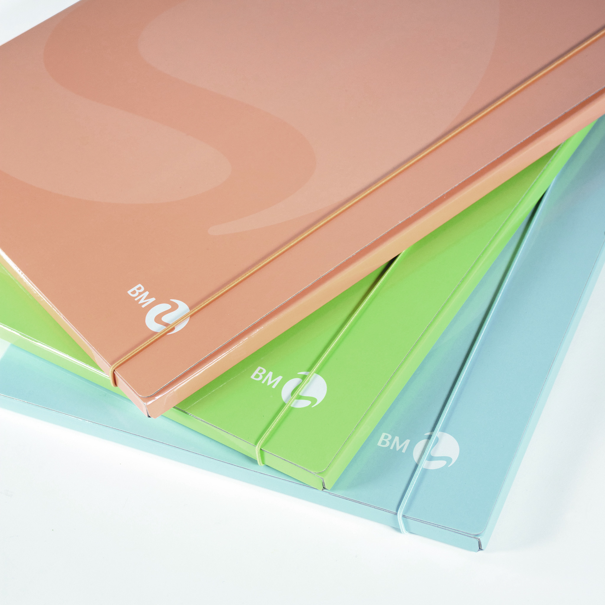 3-flap folders pastel with elastic 1 cm back - 6 assorted pieces