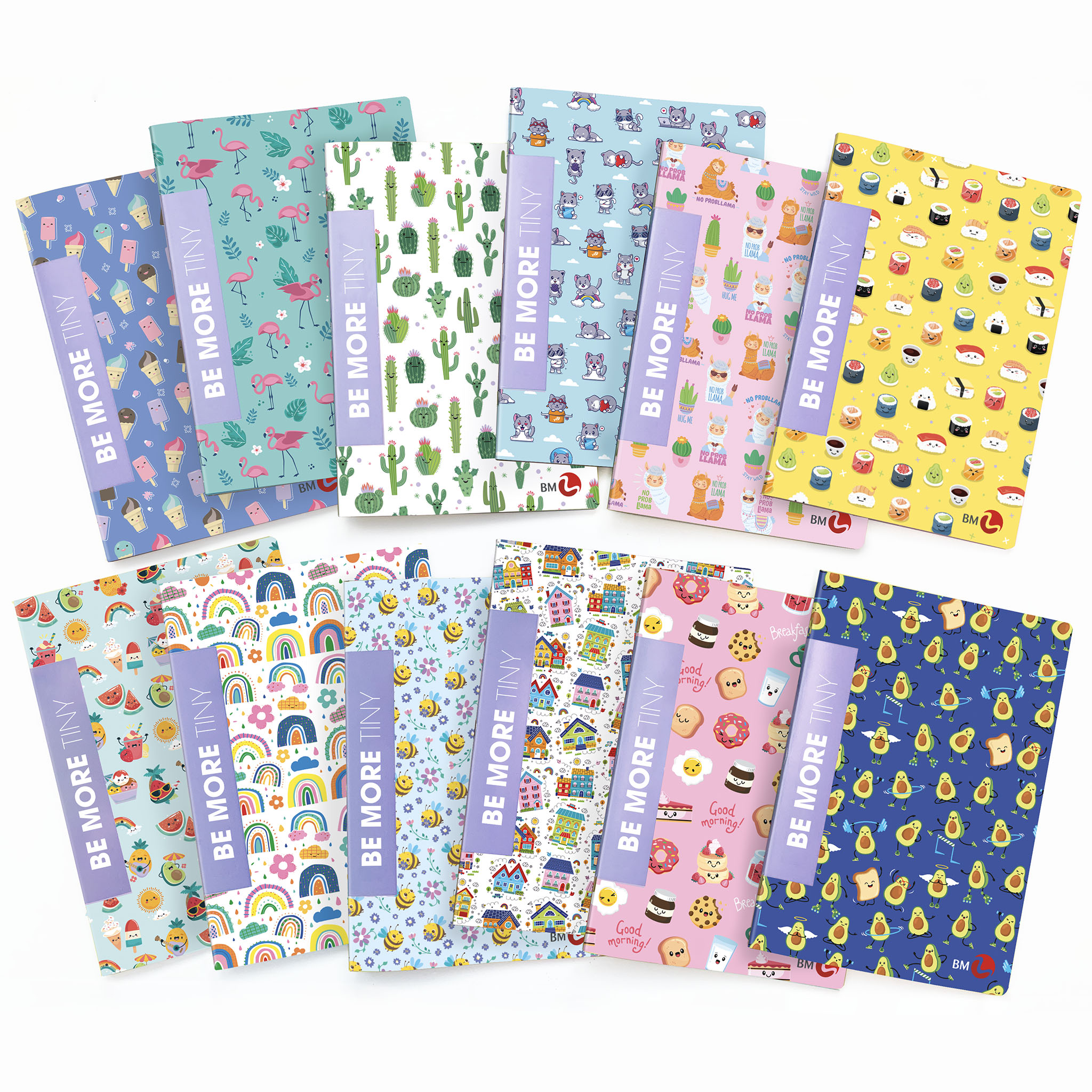 A4 maxi notebooks BE MORE TINY 100 gram- 10 assorted pieces