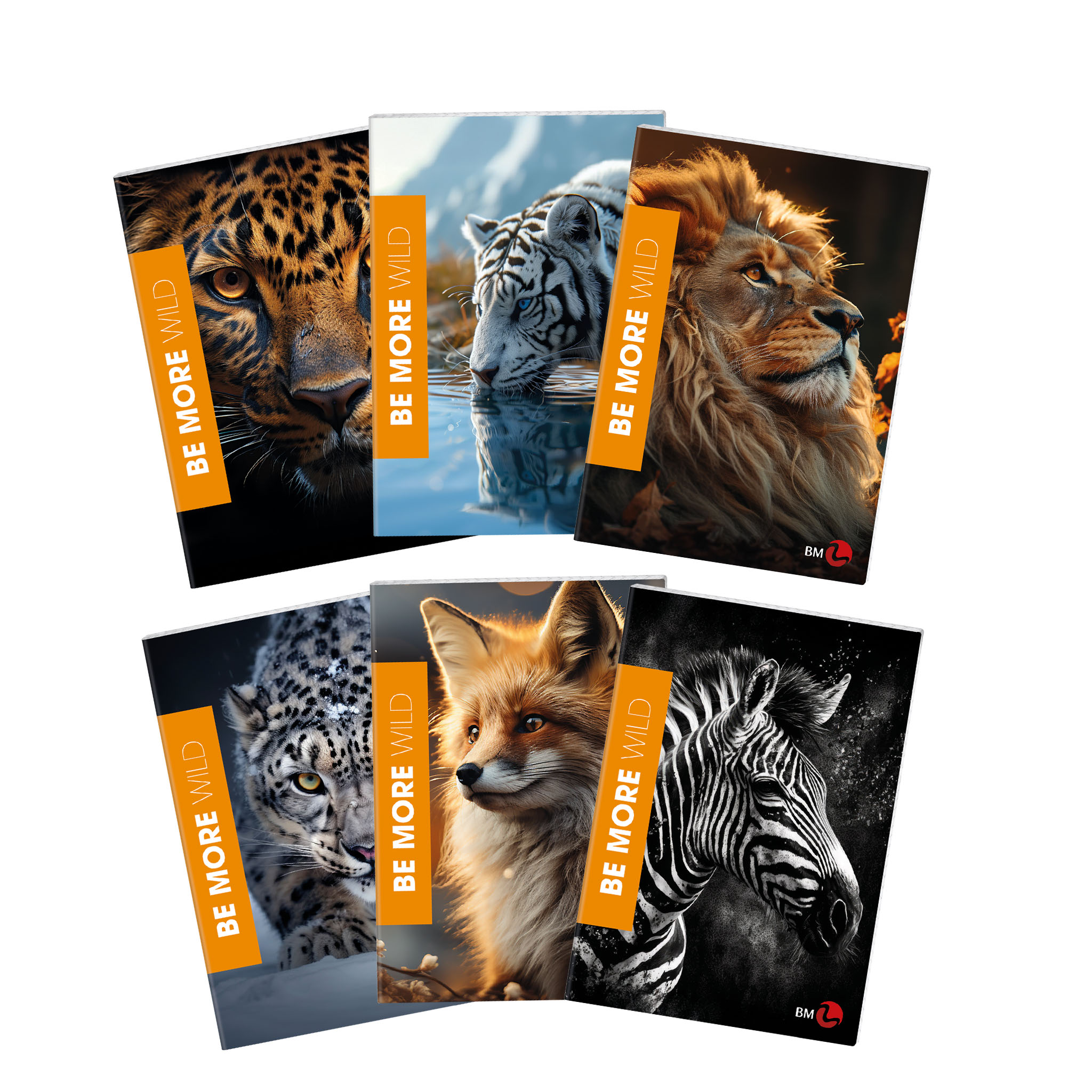 Maxi quaderni A4 BE MORE WILD 100 gr - 10 pezzi assortiti